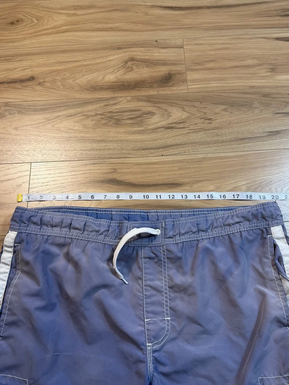 Sick Faded Kanu Men's Swim Trunks Blue Solid Size M Drawstring Mesh Lined Bottom